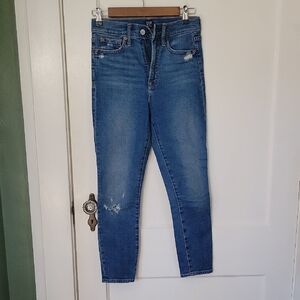GAP Women's Distressed Blue Skinny Jeans - Size 0/25P